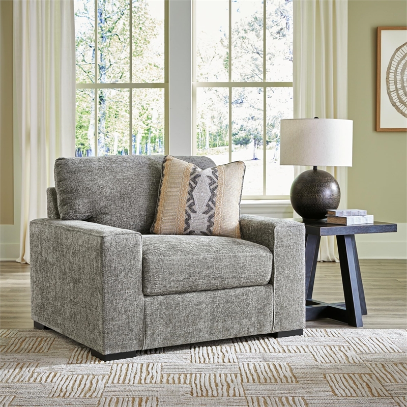 Bowery Hill Contemporary Corner-blocked frame Black & Gray Oversized Chair