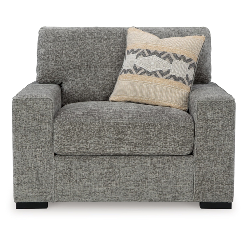 Bowery Hill Contemporary Corner-blocked frame Black & Gray Oversized Chair