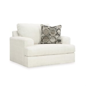Bowery Hill Contemporary Corner-blocked frame Linen Oversized Chair