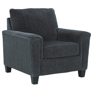 Bowery Hill Polyester Contemporary Corner-blocked frame Smoke Chair
