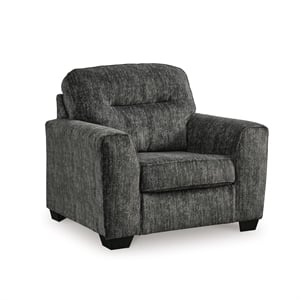 Bowery Hill Contemporary Corner-blocked frame Gunmetal Oversized Chair