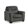 Bowery Hill Contemporary Corner-blocked frame Gunmetal Oversized Chair