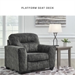 Bowery Hill Contemporary Corner-blocked frame Gunmetal Oversized Chair