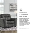 Bowery Hill Contemporary Corner-blocked frame Gunmetal Oversized Chair