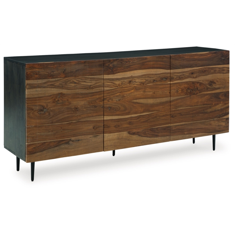 Bowery Hill Wood Contemporary Brown & Beige Finish Accent Cabinet
