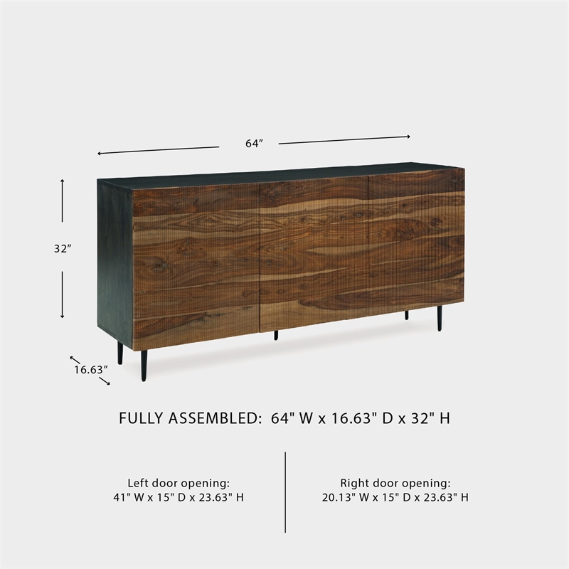 Bowery Hill Wood Contemporary Brown & Beige Finish Accent Cabinet