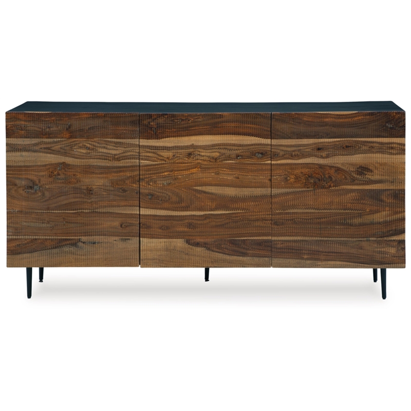 Bowery Hill Wood Contemporary Brown & Beige Finish Accent Cabinet