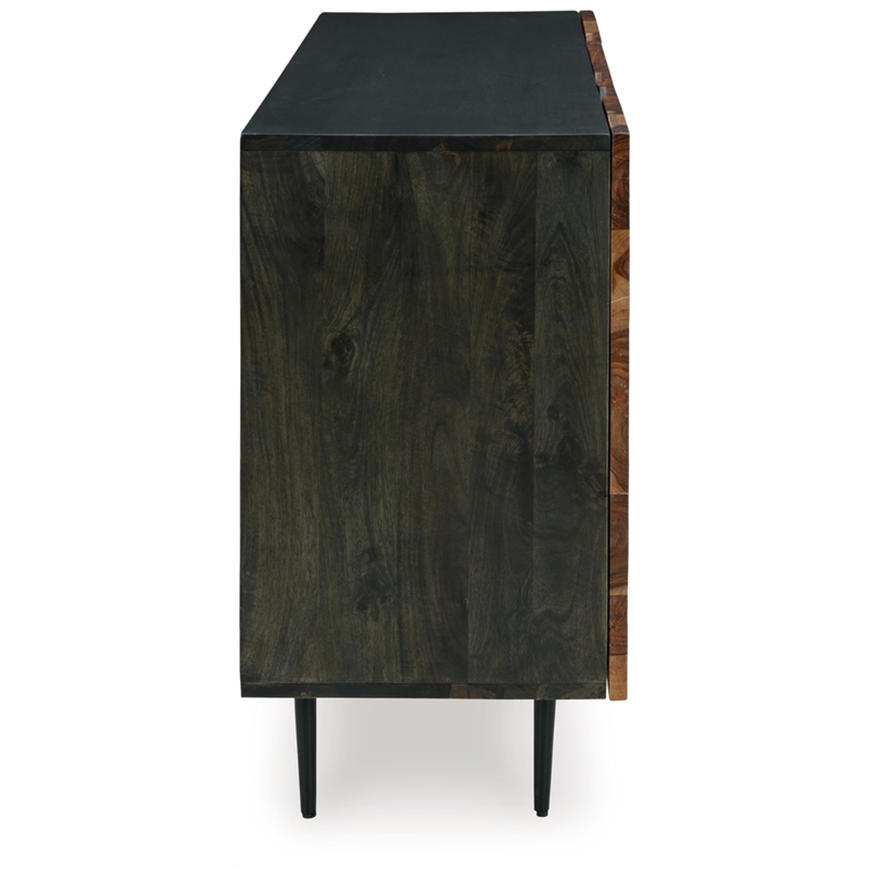Bowery Hill Wood Contemporary Brown & Beige Finish Accent Cabinet