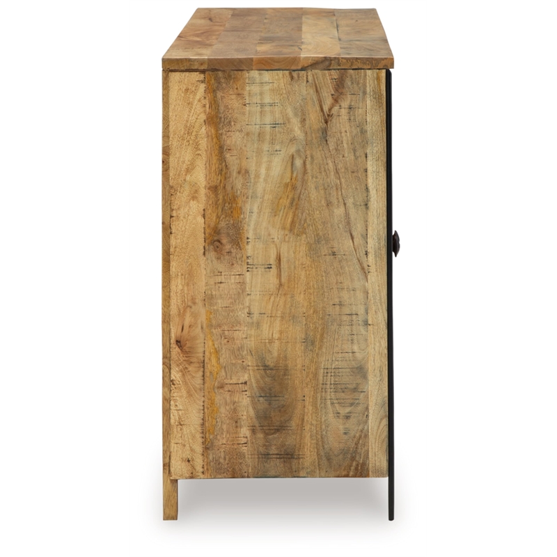Bowery Hill Wood Contemporary Brown & Beige Finish Accent Cabinet