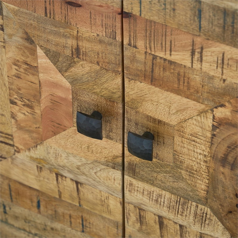 Bowery Hill Wood Contemporary Brown & Beige Finish Accent Cabinet