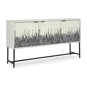 Bowery Hill Wood Contemporary White & Gray Finish Accent Cabinet