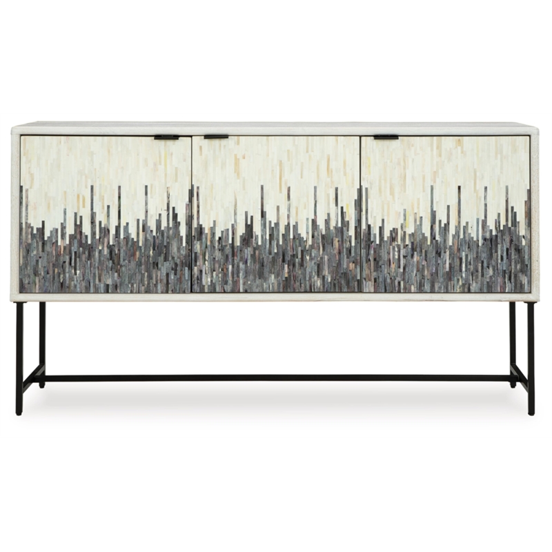 Bowery Hill Wood Contemporary White & Gray Finish Accent Cabinet