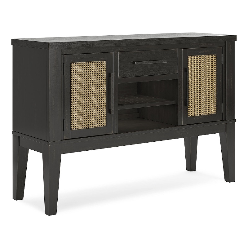 Bowery Hill Contemporary Hardwood Solids Black & Light Brown Dining Server