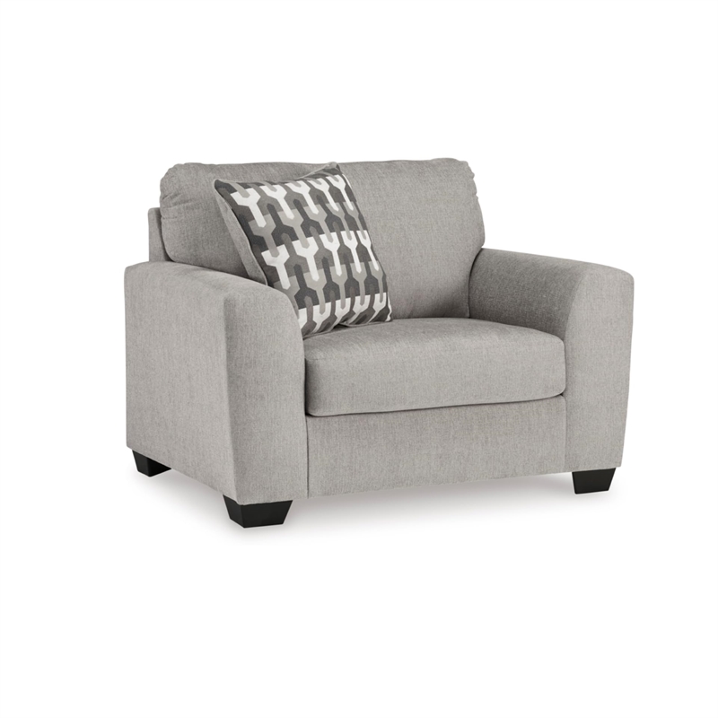 Bowery Hill Contemporary Corner-blocked frame Flannel Oversized Chair