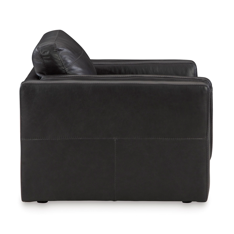 Bowery Hill Modern Corner-blocked frame Onyx Oversized Chair