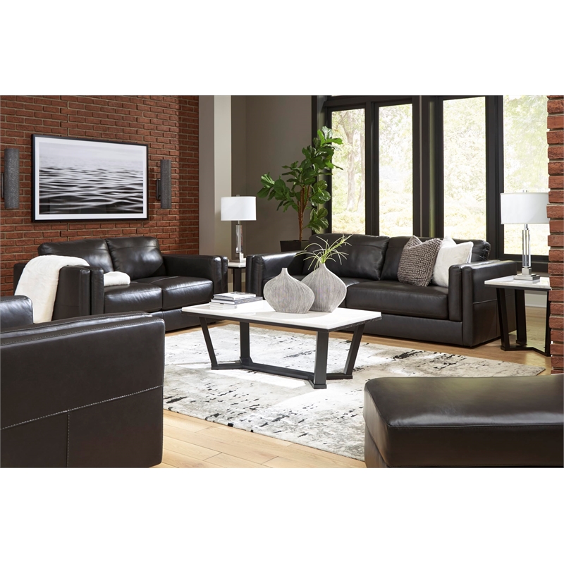 Bowery Hill Modern Corner-blocked frame Onyx Oversized Chair