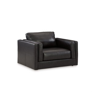 Bowery Hill Modern Corner-blocked frame Onyx Oversized Chair