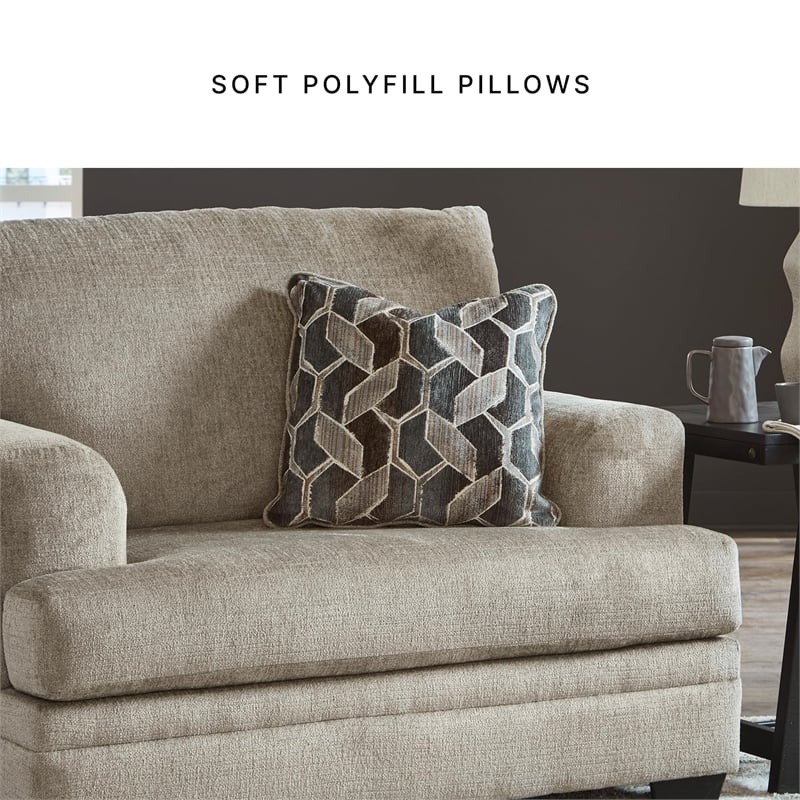 Bowery Hill Contemporary Corner-blocked frame Taupe Oversized Chair