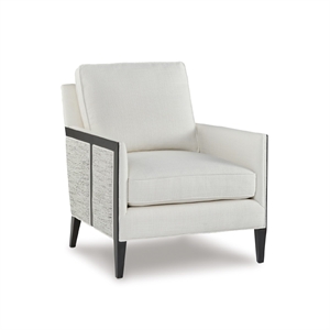 Bowery Hill Contemporary Polyester Black & Ivory Accent Chair