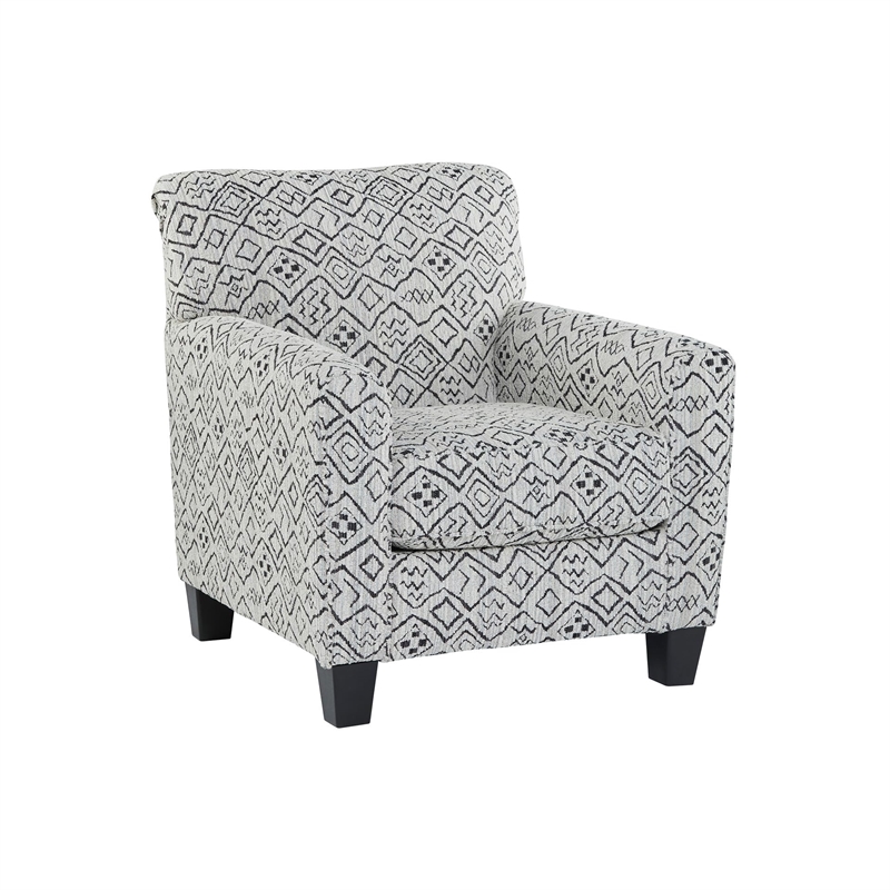 Bowery Hill Contemporary Polyester Black & Cream Accent Chair