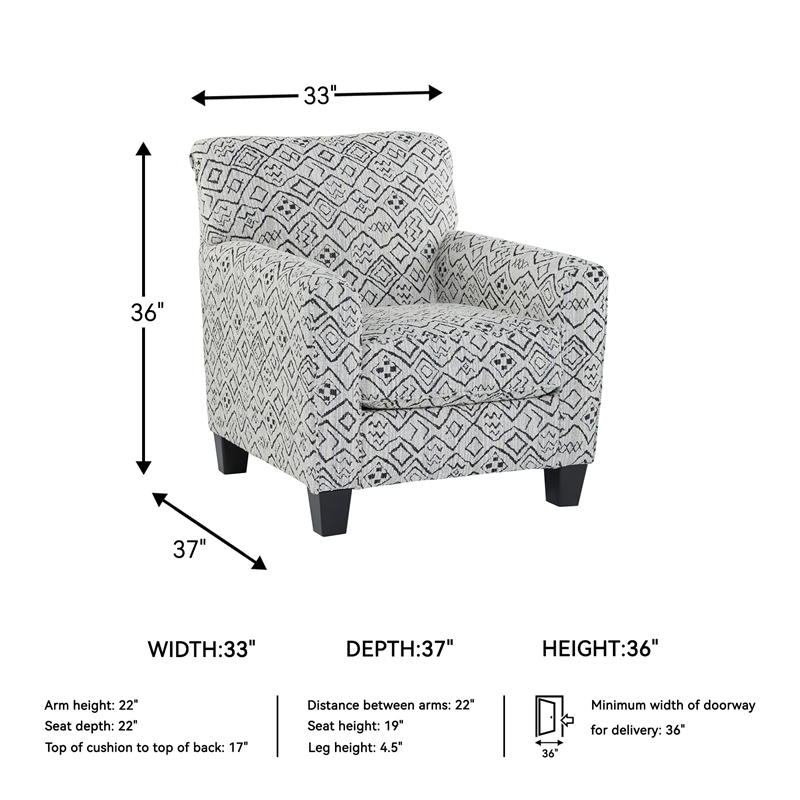 Bowery Hill Contemporary Polyester Black & Cream Accent Chair