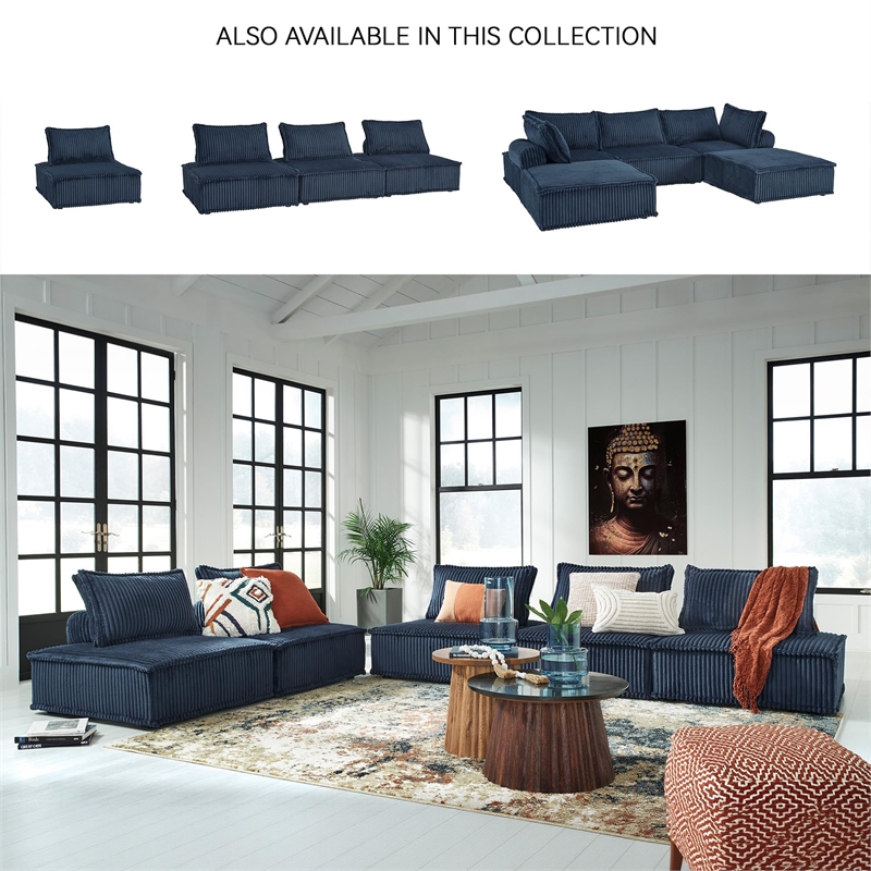 Bowery Hill Contemporary Polyester Upholstery Navy Finish Accent Chair