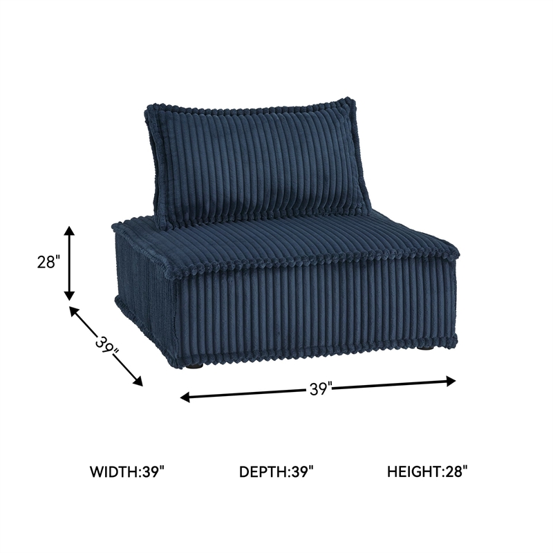 Bowery Hill Contemporary Polyester Upholstery Navy Finish Accent Chair