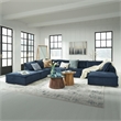 Bowery Hill Contemporary Polyester Upholstery Navy Finish Accent Chair