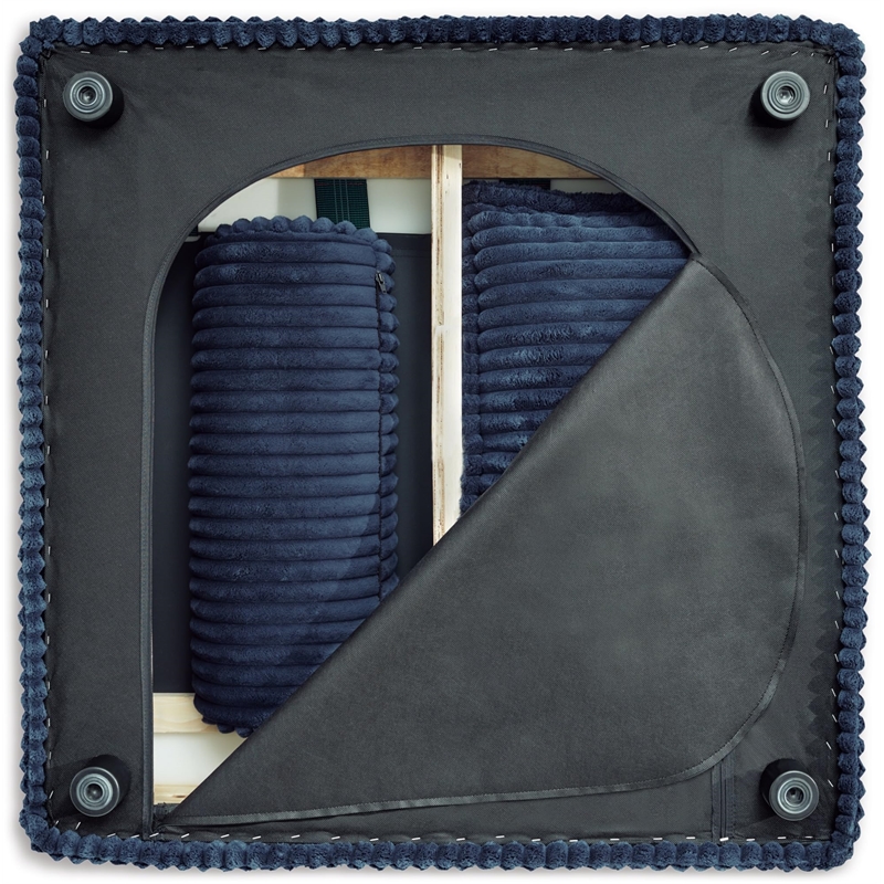 Bowery Hill Contemporary Polyester Upholstery Navy Finish Accent Chair