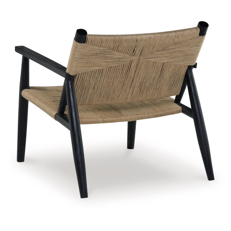 Bowery Hill Contemporary Jute Black & Natural Finish Accent Chair