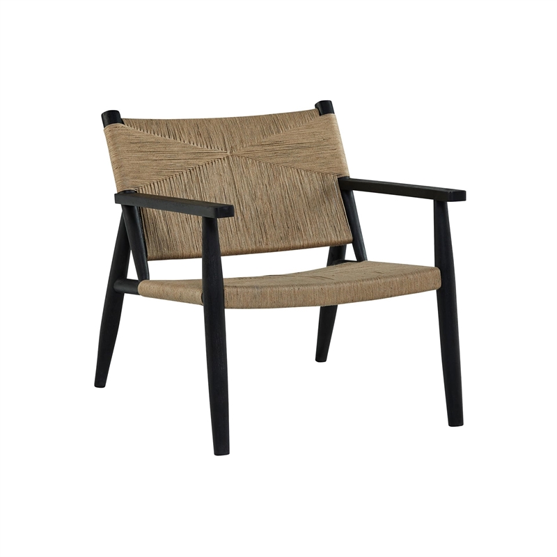 Bowery Hill Contemporary Jute Black & Natural Finish Accent Chair