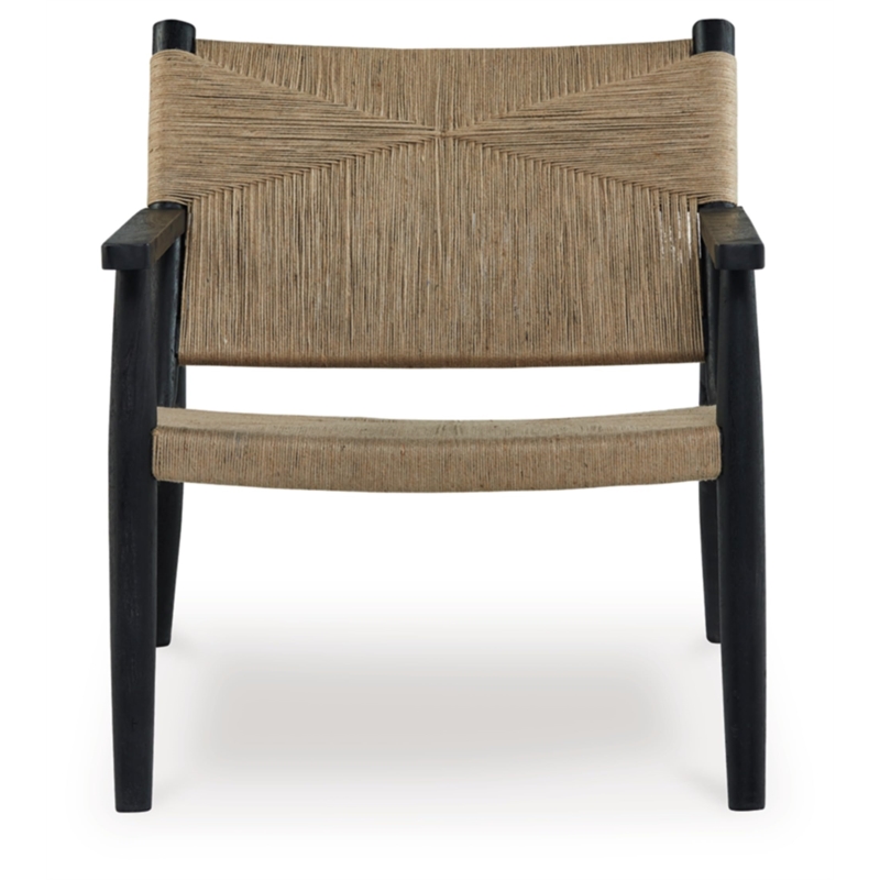 Bowery Hill Contemporary Jute Black & Natural Finish Accent Chair