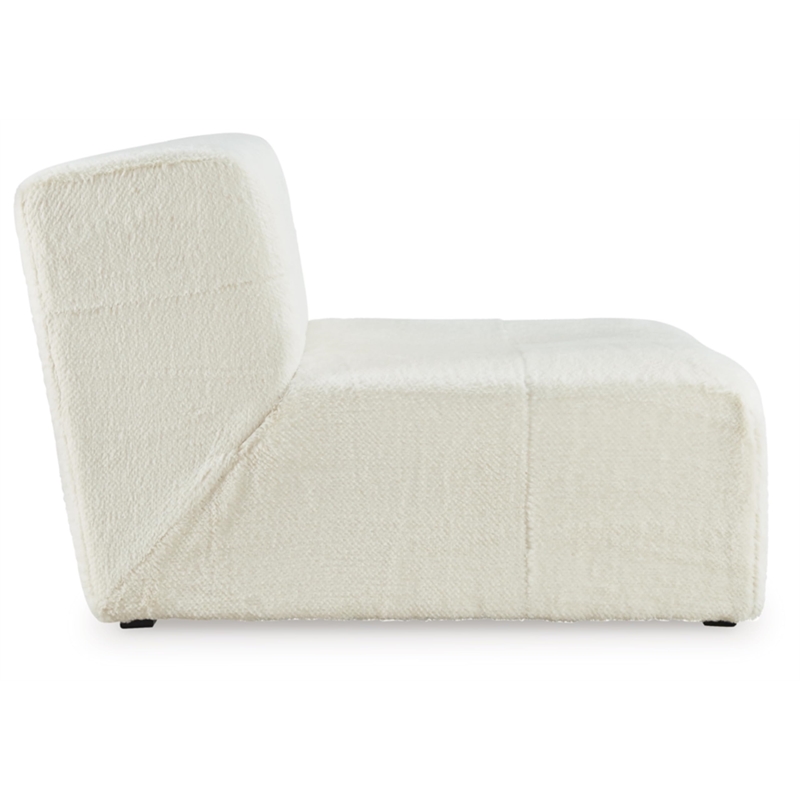 Bowery Hill Contemporary Polyester Ivory Accent Chair with Attached Cushions