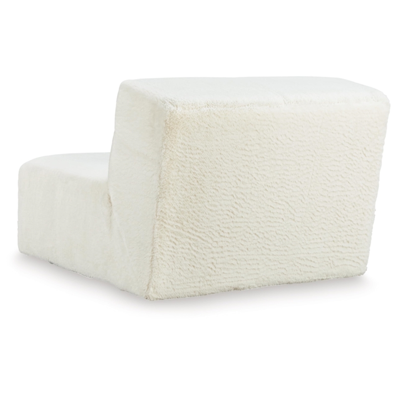 Bowery Hill Contemporary Polyester Ivory Accent Chair with Attached Cushions