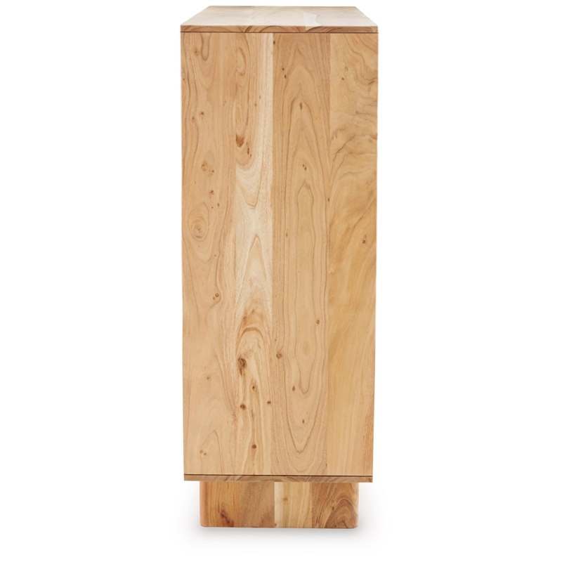 Bowery Hill Engineered Wood Contemporary Natural Finish Accent Cabinet