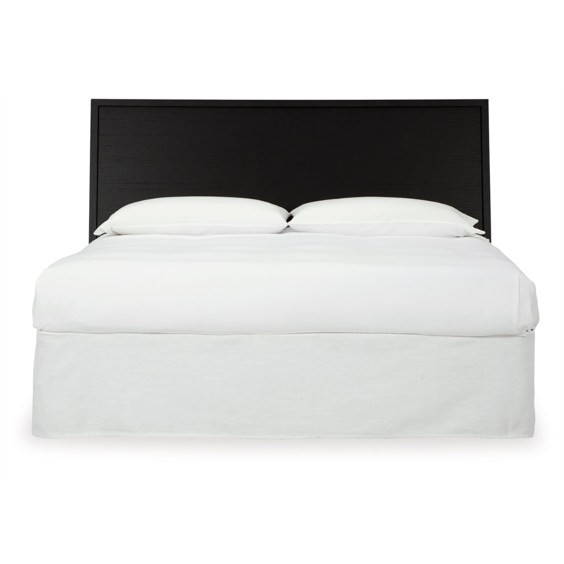 Bowery Hill Engineered Wood Contemporary Black King Panel Headboard