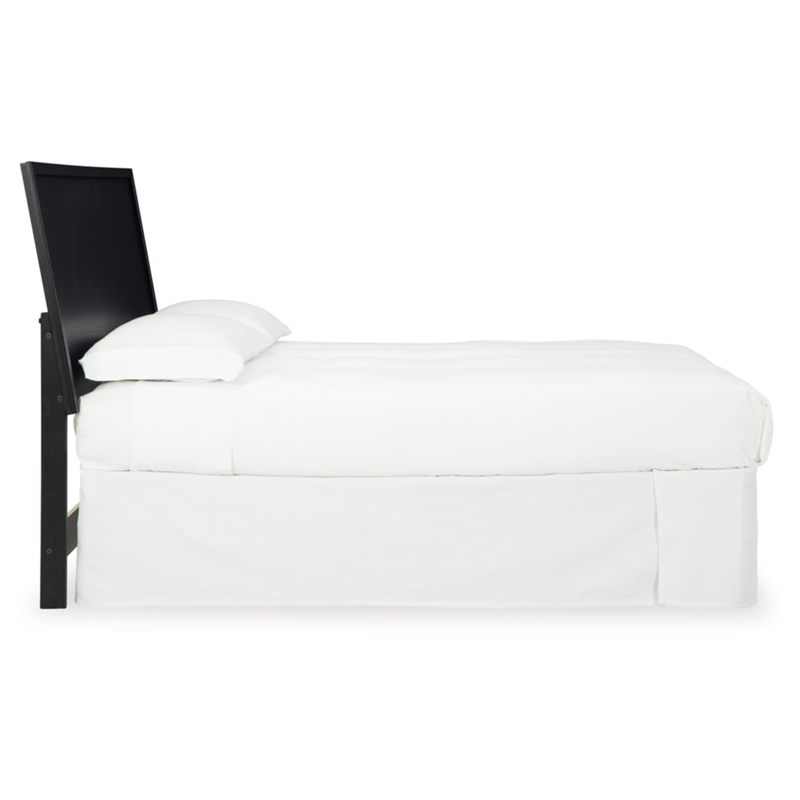 Bowery Hill Engineered Wood Contemporary Black King Panel Headboard