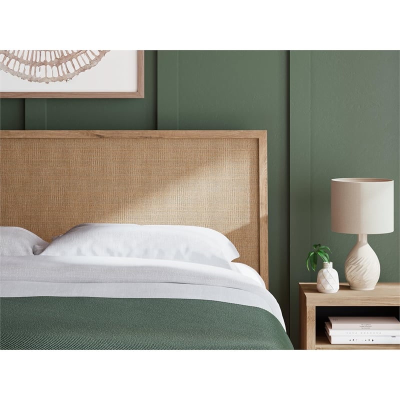 Bowery Hill Engineered Wood Contemporary Brown & Gray King Panel Headboard
