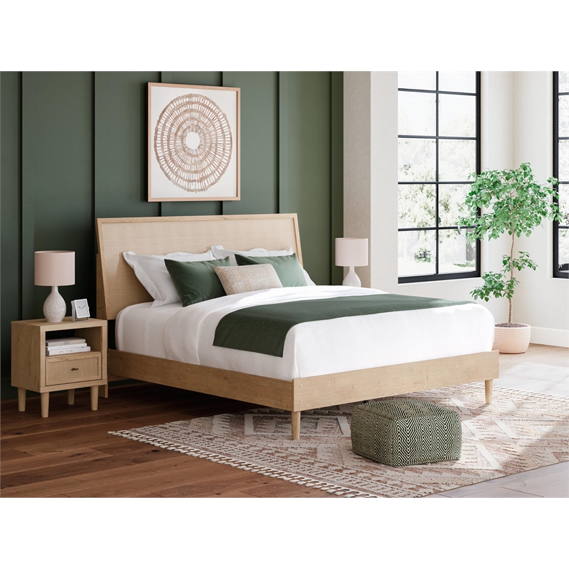 Bowery Hill Engineered Wood Contemporary Brown & Gray King Panel Headboard