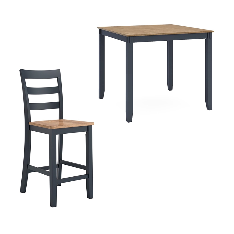 Bowery Hill Farmhouse Blue Counter Height Dining Table Set - Set of 5