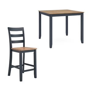 Bowery Hill Farmhouse Blue Counter Height Dining Table Set - Set of 5