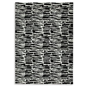 Bowery Hill Contemporary Polyester Black & Ivory Extra Large Rug