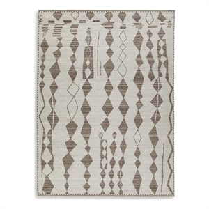 Bowery Hill Contemporary Polyester Beige & Brown Extra Large Rug