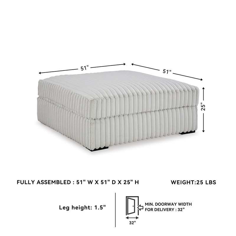 Bowery Hill Contemporary Corner-blocked frame Alloy Oversized Accent Ottoman