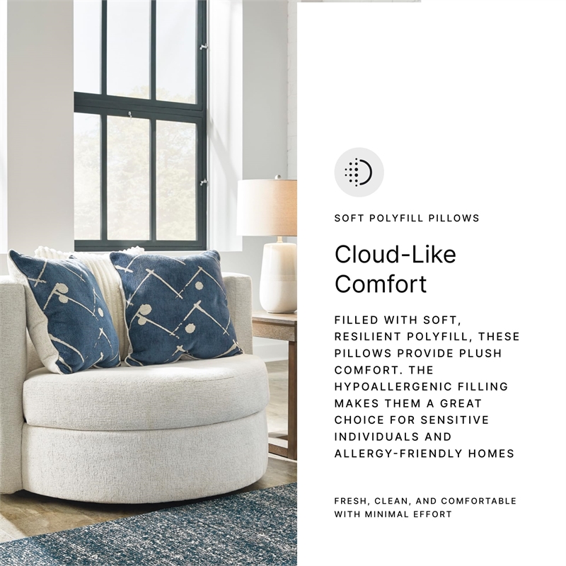 Bowery Hill Contemporary Corner-blocked frame Ivory Swivel Accent Chair