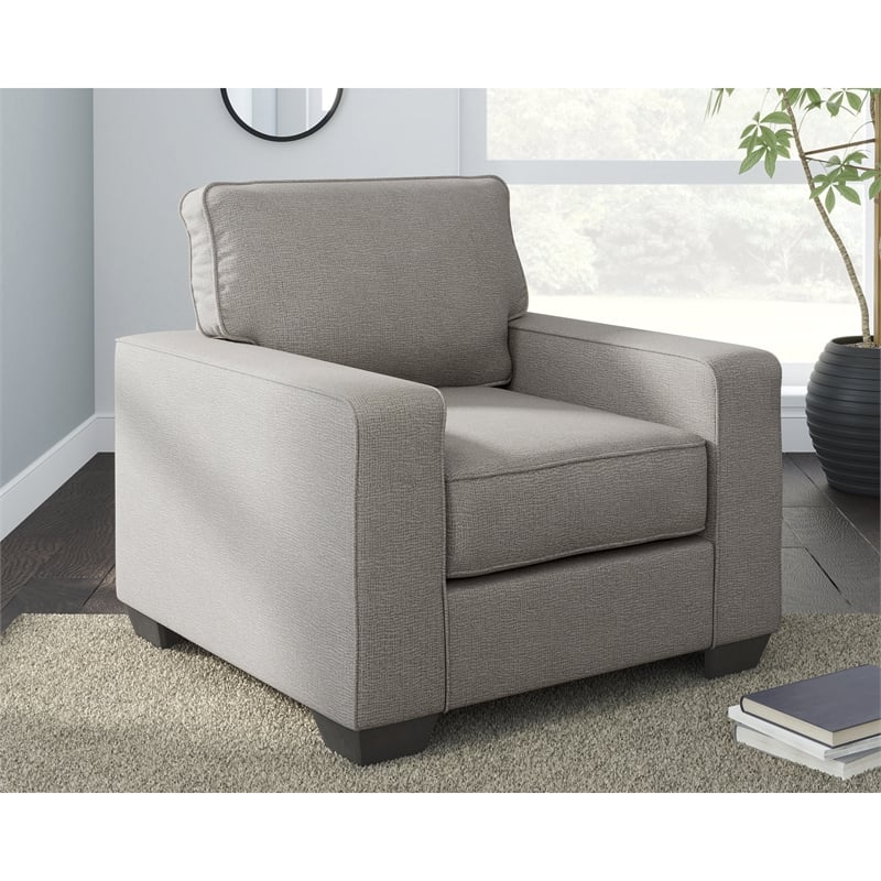Bowery Hill Polyester Contemporary Corner-blocked frame Stone Chair
