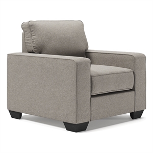 Bowery Hill Polyester Contemporary Corner-blocked frame Stone Chair
