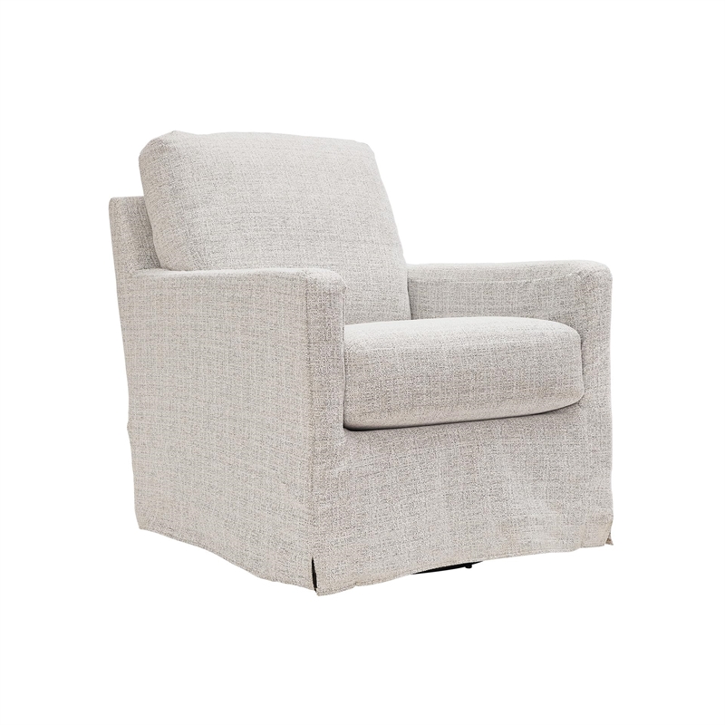 Bowery Hill Contemporary Polyester Stone Swivel Glider Accent Chair