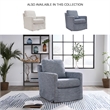 Bowery Hill Contemporary Polyester Denim Swivel Glider Accent Chair
