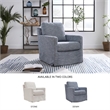 Bowery Hill Contemporary Polyester Denim Swivel Glider Accent Chair